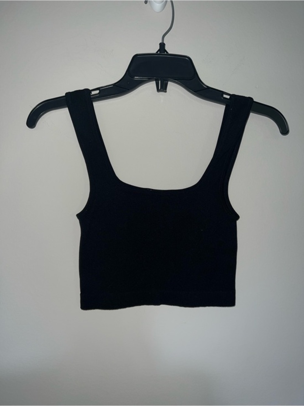 Black ribbed cropped tank top Zara XS/S